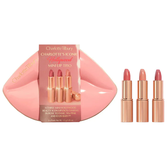 Charlotte Tilbury Mini Iconic Hollywood Lipstick Trío Gift Set
