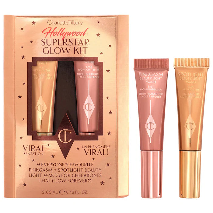 Charlotte Tilbury Mini Hollywood Superstar Beauty Highlighter Wand Dúo Gift Set