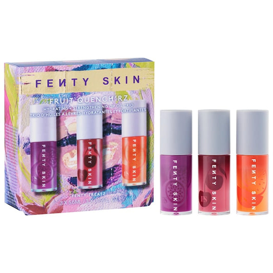 *PREORDER* Fenty Skin
Fruit Quench'rz Hydrating + Strengthening Lip Oil Trio